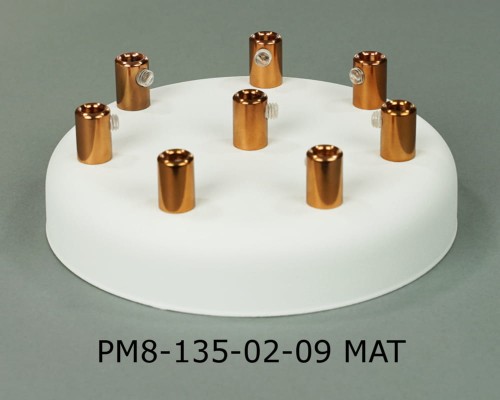 Przejdź do produktu Podsufitka metalowa 8 otworów 135mm kolor biały + miedź