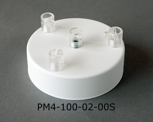 Przejdź do produktu Podsufitka metalowa 4 otwory 100mm kolor biały