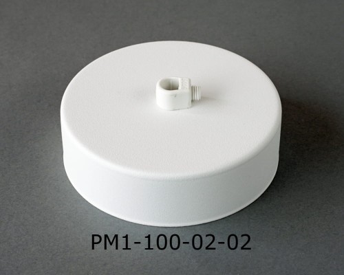 Przejdź do produktu Podsufitka metalowa 1 otwór 100mm kolor biały + biały hamulec