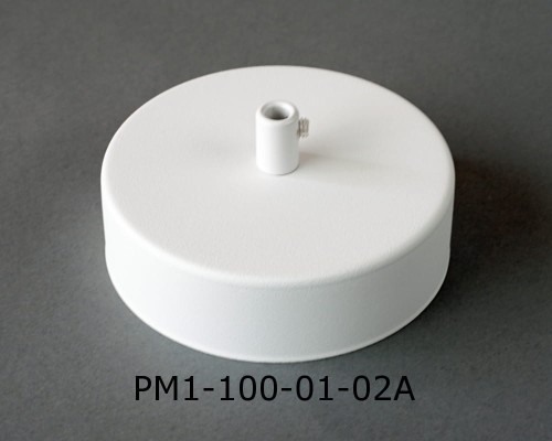 Przejdź do produktu Podsufitka metalowa 1 otwór 100mm kolor biały + biały hamulec