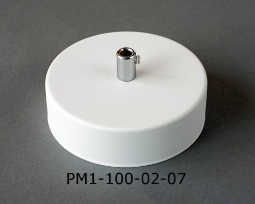 Przejdź do produktu Podsufitka metalowa 1 otwór 100mm kolor biały + chrom