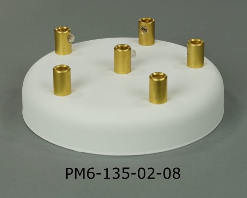 Przejdź do produktu Podsufitka metalowa 6 otworów 135mm kolor biały + mosiądz