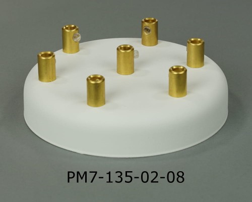 Przejdź do produktu Podsufitka metalowa 7 otworów 135mm kolor biały + mosiądz