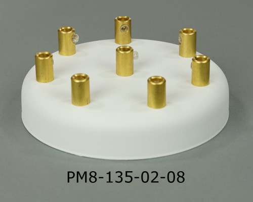 Przejdź do produktu Podsufitka metalowa 8 otworów 135mm kolor biały + mosiądz