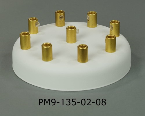 Przejdź do produktu Podsufitka metalowa 9 otworów 135mm kolor biały + mosiądz