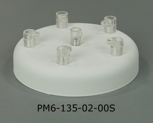 Przejdź do produktu Podsufitka metalowa 6 otworów 135mm kolor biały + hamulec przezroczysty