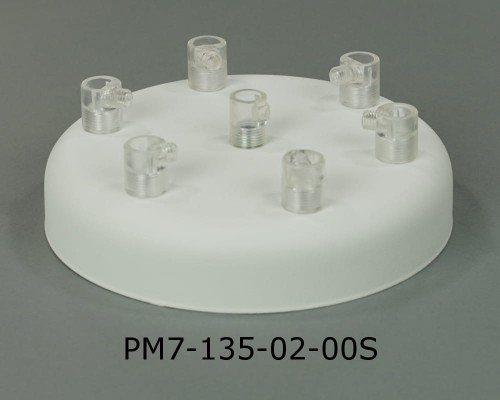 Przejdź do produktu Podsufitka metalowa 7 otworów 135mm kolor biały + hamulec przezroczysty