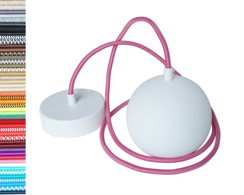 Przejdź do produktu Lampa wisząca kula 12cm biała 0202A różowa