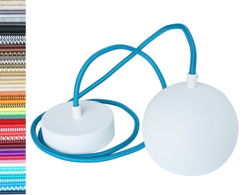 Przejdź do produktu Lampa wisząca kula 12cm biała 02020a turkusowa