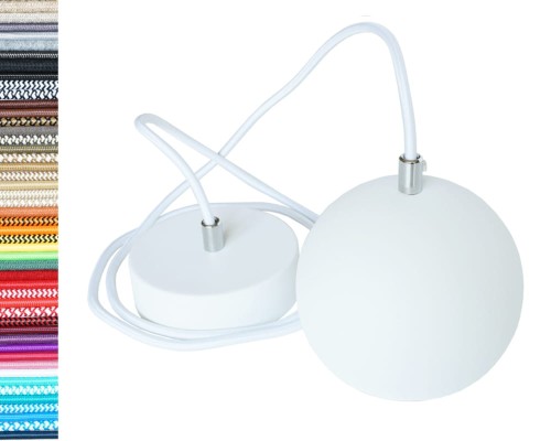 Przejdź do produktu Lampa wisząca kula 12cm biała 0207