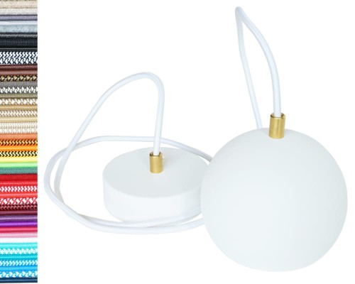 Przejdź do produktu Lampa wisząca kula 12cm biała 0208