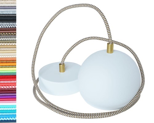 Przejdź do produktu Lampa wisząca kula 12cm biała 0208 złota