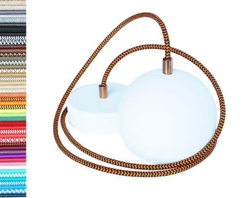 Przejdź do produktu Lampa wisząca kula 12cm biała 0209 pomarańczowa czarna