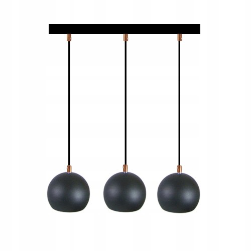 Przejdź do produktu Lampa wisząca linea kula 3 X 12cm czarna + miedź Gu10