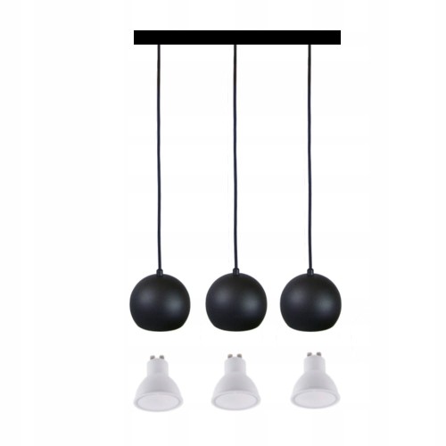 Przejdź do produktu Lampa wisząca linea kula 3 X 12cm czarna + 3 GU10