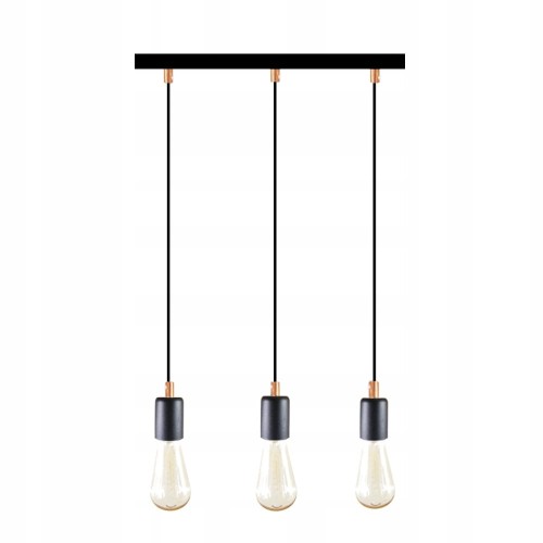 Przejdź do produktu Lampa wisząca sufitowa linea ogm 3 czarna miedź e27