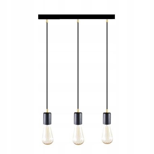 Przejdź do produktu Lampa wisząca sufitowa linea czarna mosiądz + St64 E27