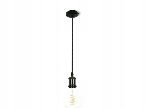 Przejdź do produktu Lampa pojedyncza z oprawką retro czarna 1m