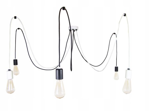 Przejdź do produktu Lampa pająk 5 biało - czarny 0102,0201 US-01