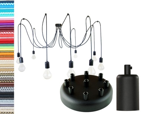 Przejdź do produktu Lampa pająk 9 czarna 0101A-23 czarny US-01