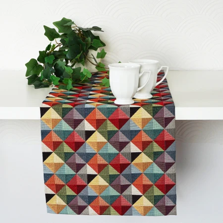 Bieżniki na stół 160cm TAPESTRY gobelinowy multikolorowy geometryczny