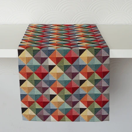 Bieżniki na stół 180cm TAPESTRY gobelinowy geometryczny 3D