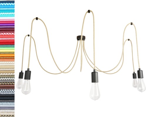 Przejdź do produktu Lampa wisząca pająk 5 0101S juta US-01
