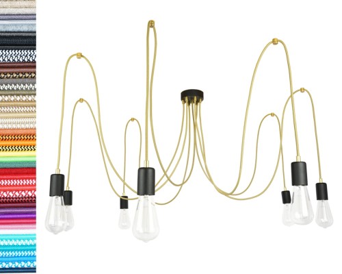 Przejdź do produktu Lampa pająk 7 czarna 0108-20 US-08
