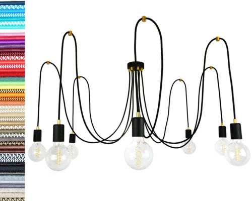 Przejdź do produktu Lampa pająk 7 czarna 0108-23 US-08