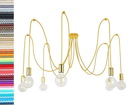 Przejdź do produktu Lampa pająk 7 złota 0808-20 US-08