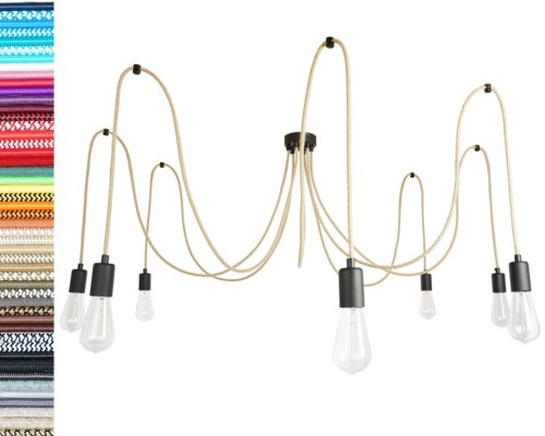 Przejdź do produktu Lampa pająk 7 czarna 0101S-N1 US-01