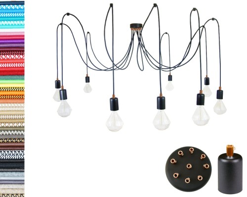 Przejdź do produktu Lampa pająk 9 czarna 0109-23 czarna US-01