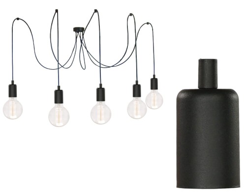 Przejdź do produktu Lampa pająk 5 czarna 0101S US-01