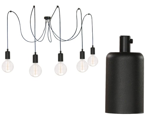 Przejdź do produktu Lampa pająk 5 czarna 0101A US-01