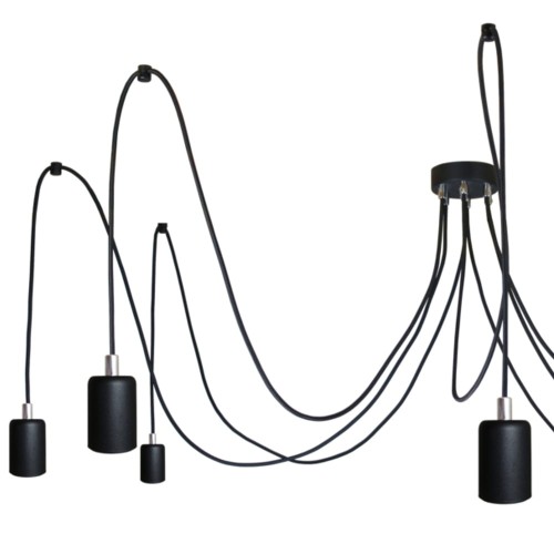 Przejdź do produktu Lampa pająk 7 czarna 0107-23 US-01 z chromem