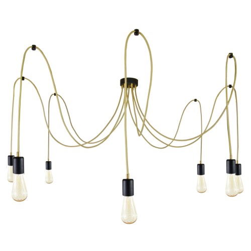 Przejdź do produktu Lampa pająk 7 czarna 0108-20 złota US-01