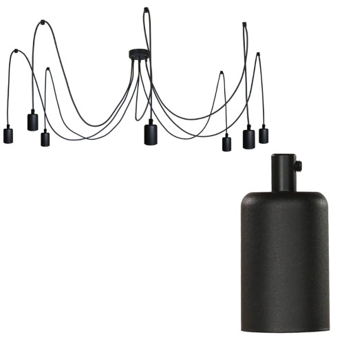 Przejdź do produktu Lampa pająk 7 czarna 0108-58 US-08