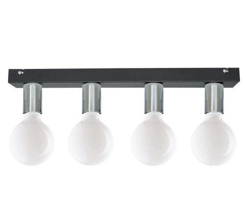 Przejdź do produktu Lampa czarna chrom srebrna Kinkiet  E27 Cleo 4-0107