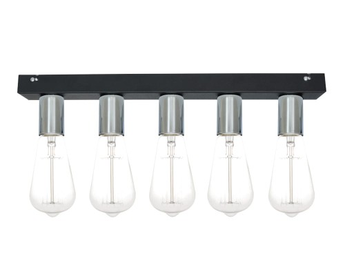 Przejdź do produktu Lampa czarna chrom srebrna Kinkiet  E27 Cleo 5-0107