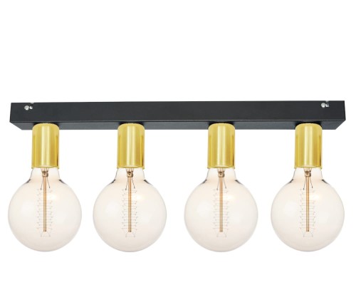 Przejdź do produktu Lampa sufitowa czarna złota Kinkiet czarny Metal E27 Cleo 4-0108