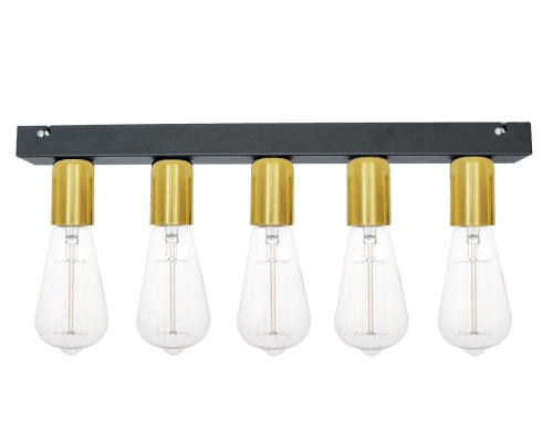 Przejdź do produktu Lampa sufitowa czarna złota  Kinkiet E27 Cleo 5-0108