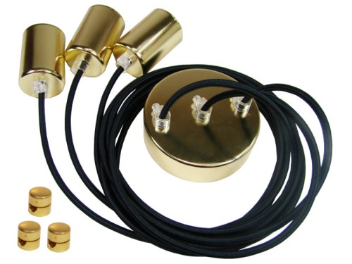Przejdź do produktu Lampa pająk 3 złota 0800 czarna