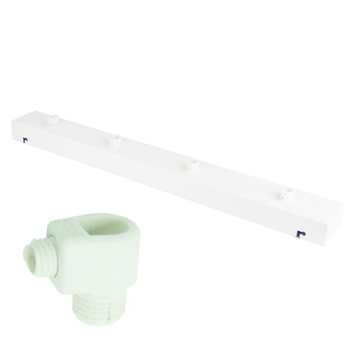 Przejdź do produktu Podsufitka do lampy 50cm 4 otwory biała matowa + biały hamulec