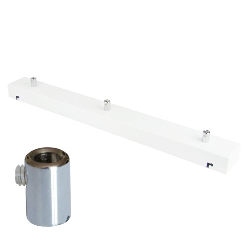 Przejdź do produktu Podsufitka do lampy 50cm 3 otwory biała matowa + chrom