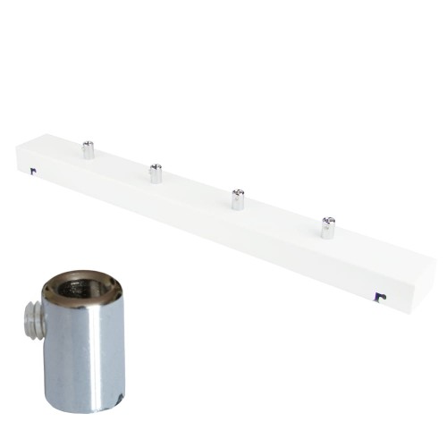Przejdź do produktu Podsufitka do lampy 50cm 4 otwory biała matowa + chrom