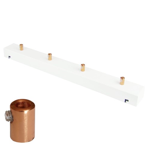 Przejdź do produktu Podsufitka do lampy 50cm 4 otwory biała matowa + miedź