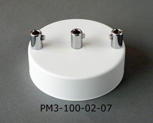 Przejdź do produktu Podsufitka metalowa 3 otwory 100mm kolor biały + chrom (1)