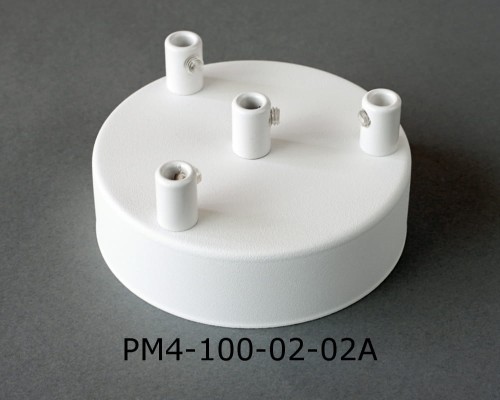 Przejdź do produktu Podsufitka metalowa 4 otwory 100mm kolor biały + biały hamulec (1)