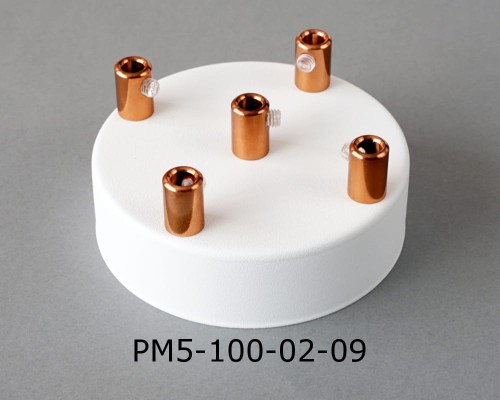 Przejdź do produktu Podsufitka metalowa 5 otworów 100mm kolor biały + miedź (1)