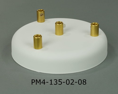 Przejdź do produktu Podsufitka metalowa 4 otwory 135mm kolor biały + mosiądz (1)